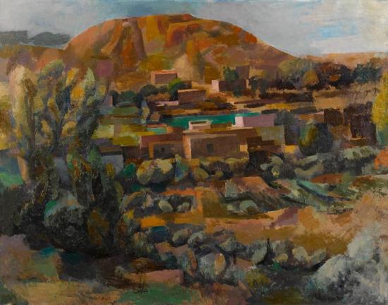 View Of Santa Fe, Landscape Artwork by Willard Ayer Nash