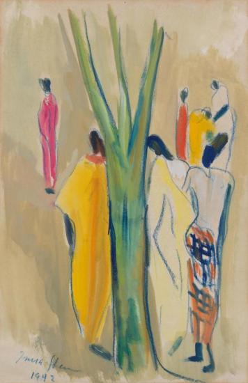 A Congo Scene Artwork by Irma Stern