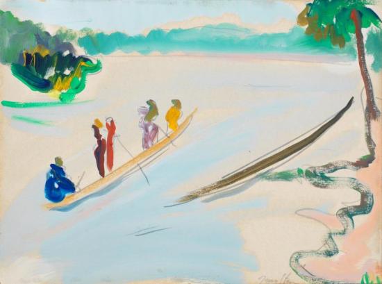 Canoes On The Congo Artwork by Irma Stern