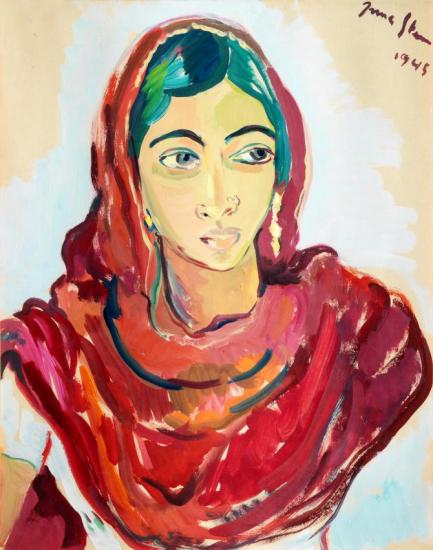 Portrait Of An Indian Woman Artwork by Irma Stern