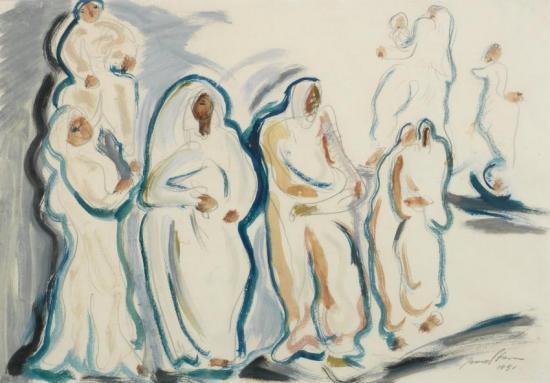 Robed Figures Artwork by Irma Stern