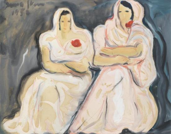 Two Women Artwork by Irma Stern