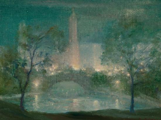 Central Park By Night Artwork by Johann Berthelsen