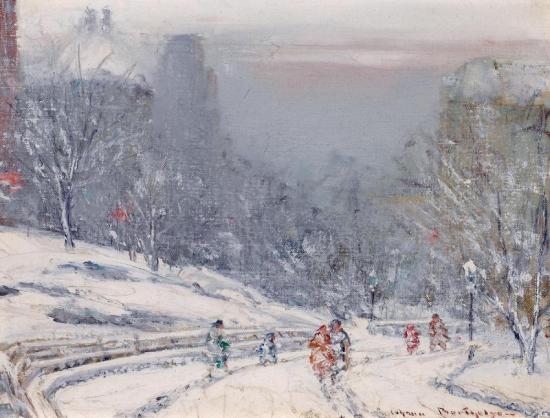 Central Park In The Winter Artwork by Johann Berthelsen