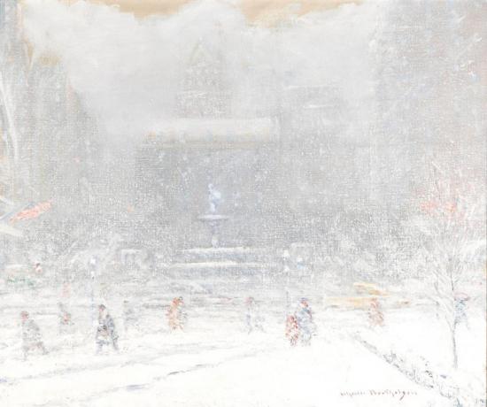 Grand Army Plaza In The Snow, New York Artwork by Johann Berthelsen