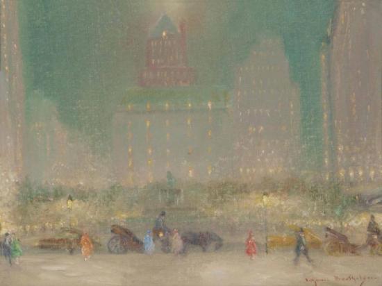 The Plaza At Night Artwork by Johann Berthelsen
