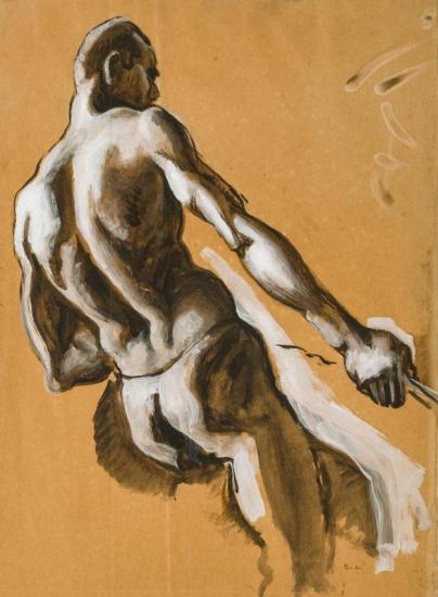 Figure Study For Over The Mountains, 1924 Artwork by Thomas Hart Benton