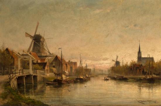An Evening At Maashuis, Holland Artwork by Cornelis Christian Dommelshuizen