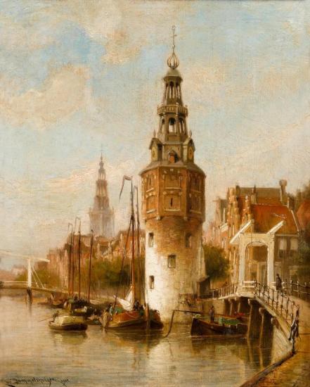 The Montelbaans Tower Artwork by Cornelis Christian Dommelshuizen