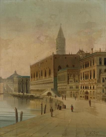 Riva Dei Schiavoni Venezi Artwork by August von Siegen