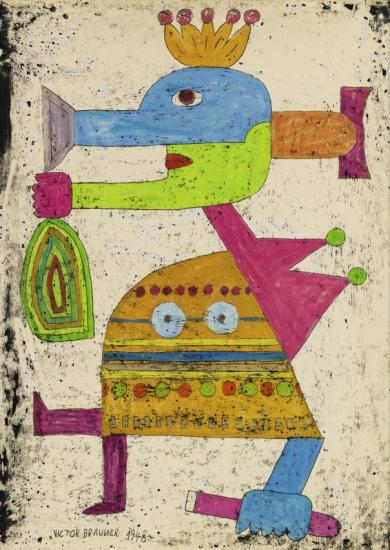 Maman Fait Le Marche Artwork by Victor Brauner
