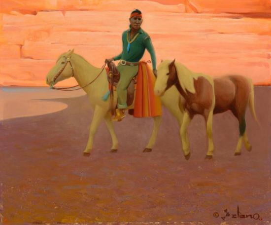 Navajo And His Horses Artwork by Gerard Curtis Delano