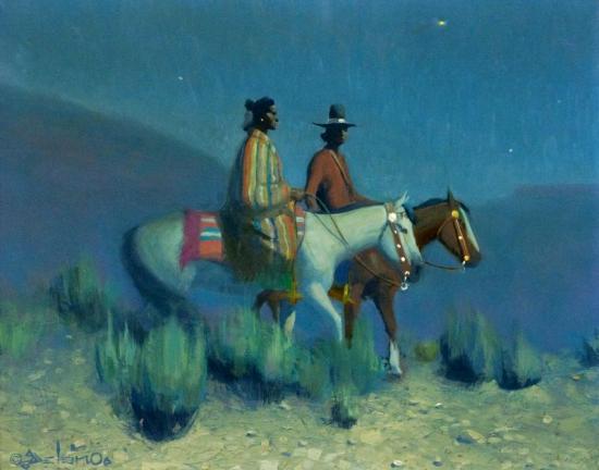Navajo Night Artwork by Gerard Curtis Delano