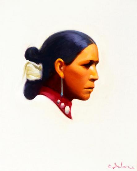 Navajo Portrait Artwork by Gerard Curtis Delano