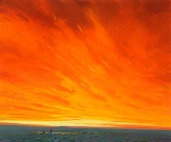 Red Sunset Artwork by Gerard Curtis Delano