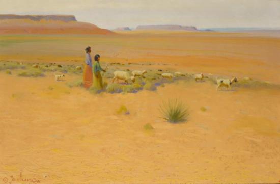 Tending The Sheep Artwork by Gerard Curtis Delano