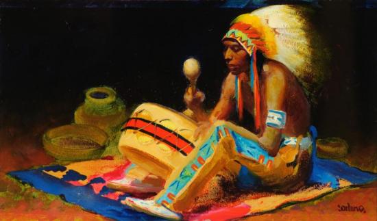 The Drummer Artwork by Gerard Curtis Delano
