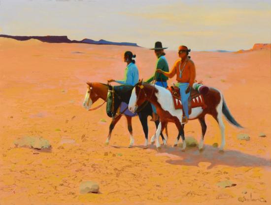 Three Riders Artwork by Gerard Curtis Delano