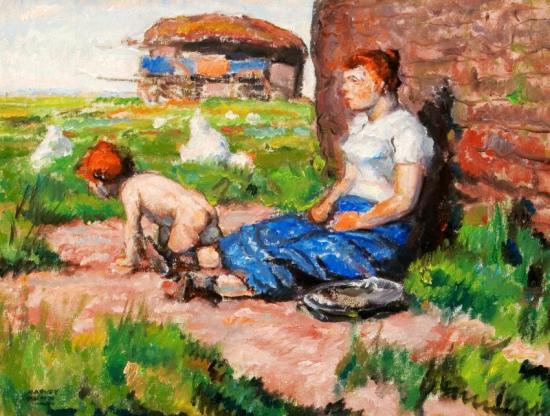 Mother And Child Artwork by Harvey T. Dunn