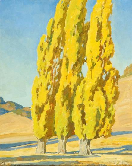 Autumnal Poplars, 1932 Artwork by Maynard Dixon