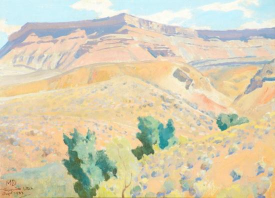 Ditch Line And Mesa, Toquerville, 1933 Artwork by Maynard Dixon