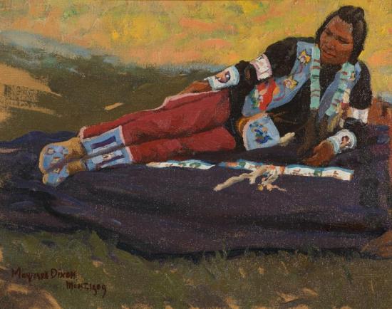 Flathead Brave, 1909 Artwork by Maynard Dixon