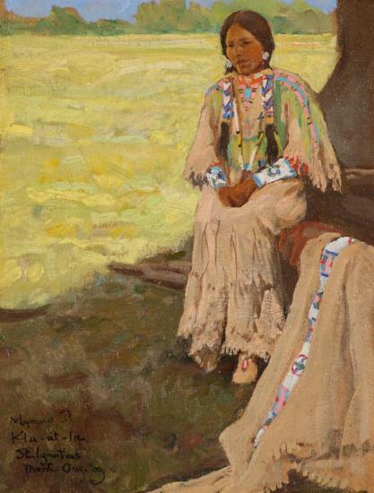 Kla-at-la, St. Ignatius Mont, 1909 Artwork by Maynard Dixon