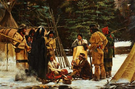 How Running Wolf Lost His Wife, 1984 Artwork by Stan Davis