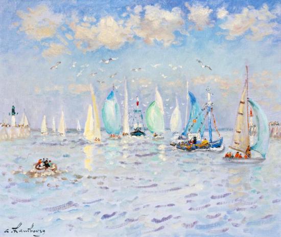 Le Retour Des Voiliers, Deauville Artwork by André Hambourg