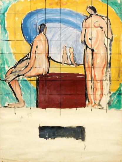 Design For Fireplace Mural, 1912 Artwork by Vanessa Bell