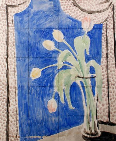 Still Life With Tulips - Tile Design For King's College Garden Hostel, Cambridge, 1951 Artwork by Vanessa Bell