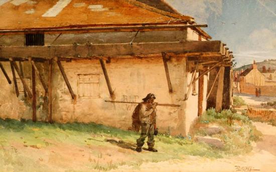 A Fisherman Making His Way Home Artwork by Walter Langley, R. I.