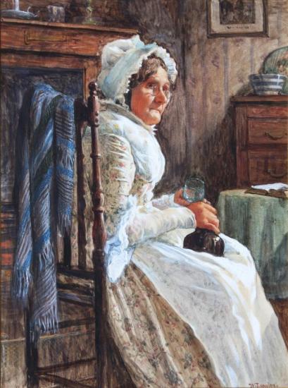 A Quiet Tipple Artwork by Walter Langley, R. I.