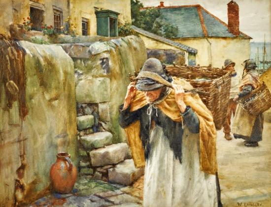 Carrying The Catch Artwork by Walter Langley, R. I.