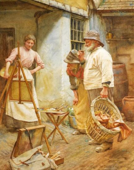 Local Critics Artwork by Walter Langley, R. I.