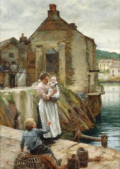 On The Quay, Newlyn Artwork by Walter Langley, R. I.