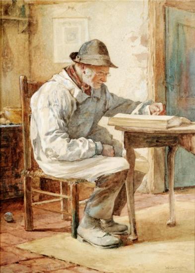 The Old Book Artwork by Walter Langley, R. I.