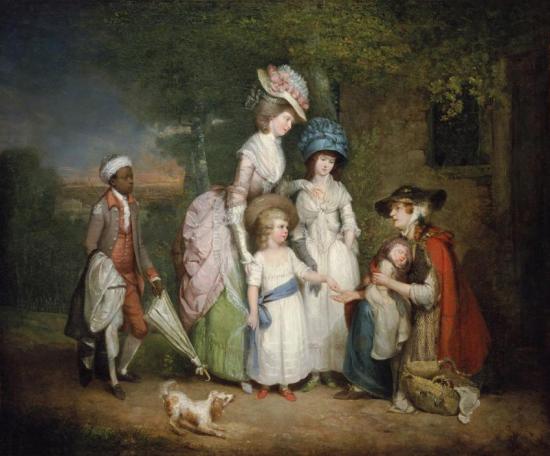 A Lady And Her Children Relieving A Cottager, 1781 Artwork by William Redmore Bigg