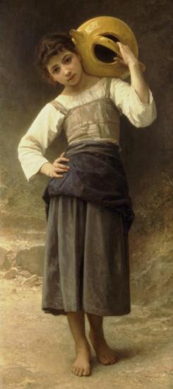 Girl Going To The Fountain, 1885 Artwork by William Adolphe Bouguereau