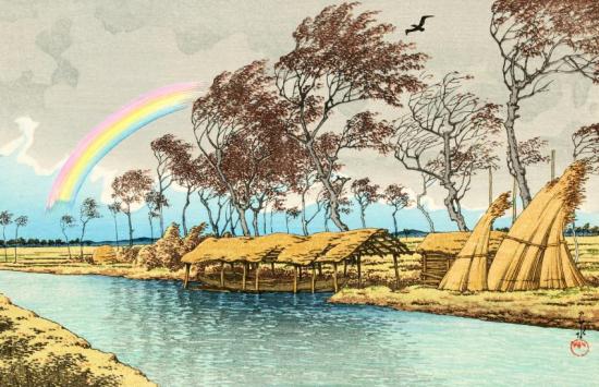 Hatta, Kaga, 1924 Artwork by Hasui Kawase