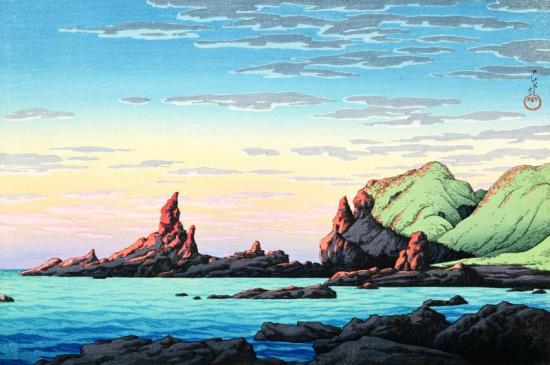 Ryuga Island, Oga Peninsula, 1926 Artwork by Hasui Kawase