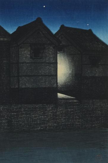 Shinagawa At Night (yoru No Shinagawa), 1919 Artwork by Hasui Kawase