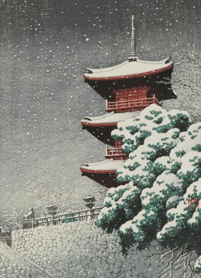 Yasuki Kiyomizu In Snow (izumo Yasuki Kiyomizu), 1926 Artwork by Hasui Kawase