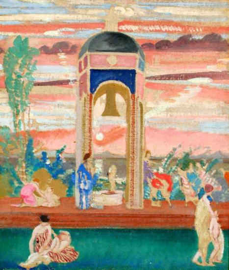 Figures In An Ornamental Garden Artwork by Charles Sims