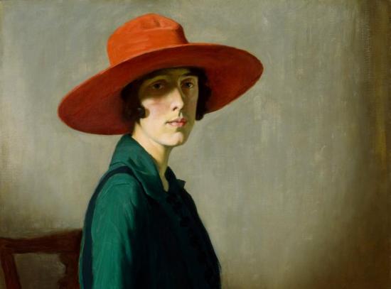Lady With A Red Hat, 1918 Artwork by William Strang