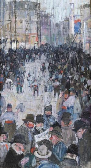 Paris Street Scene, 1902 Artwork by Leon Shulman Gaspard