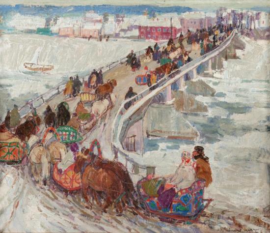 The Bridge At Nijni, 1911 Artwork by Leon Shulman Gaspard