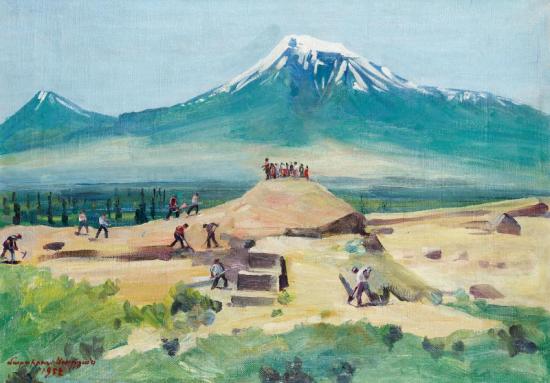 The Excavations Of Dvin, 1952 Artwork by Martiros Sarian