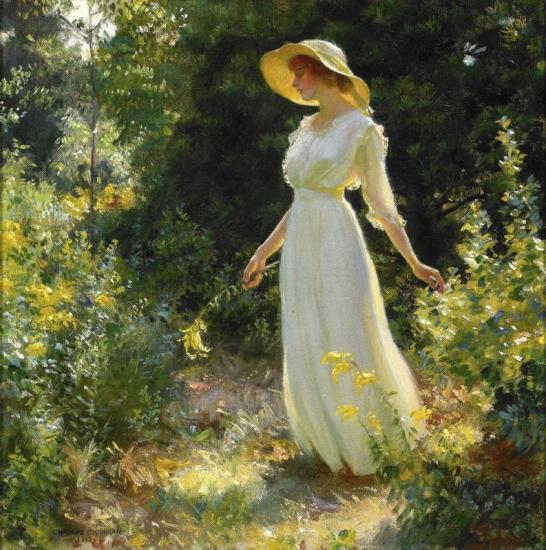 A Spray Of Goldenrod, 1916 Artwork by Charles Courtney Curran