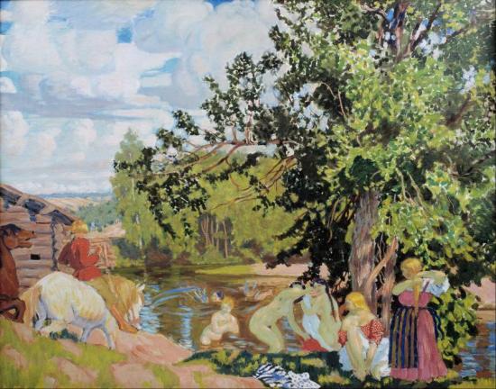The Bath, 1910 Artwork by Boris Mikhailovich Kustodiev